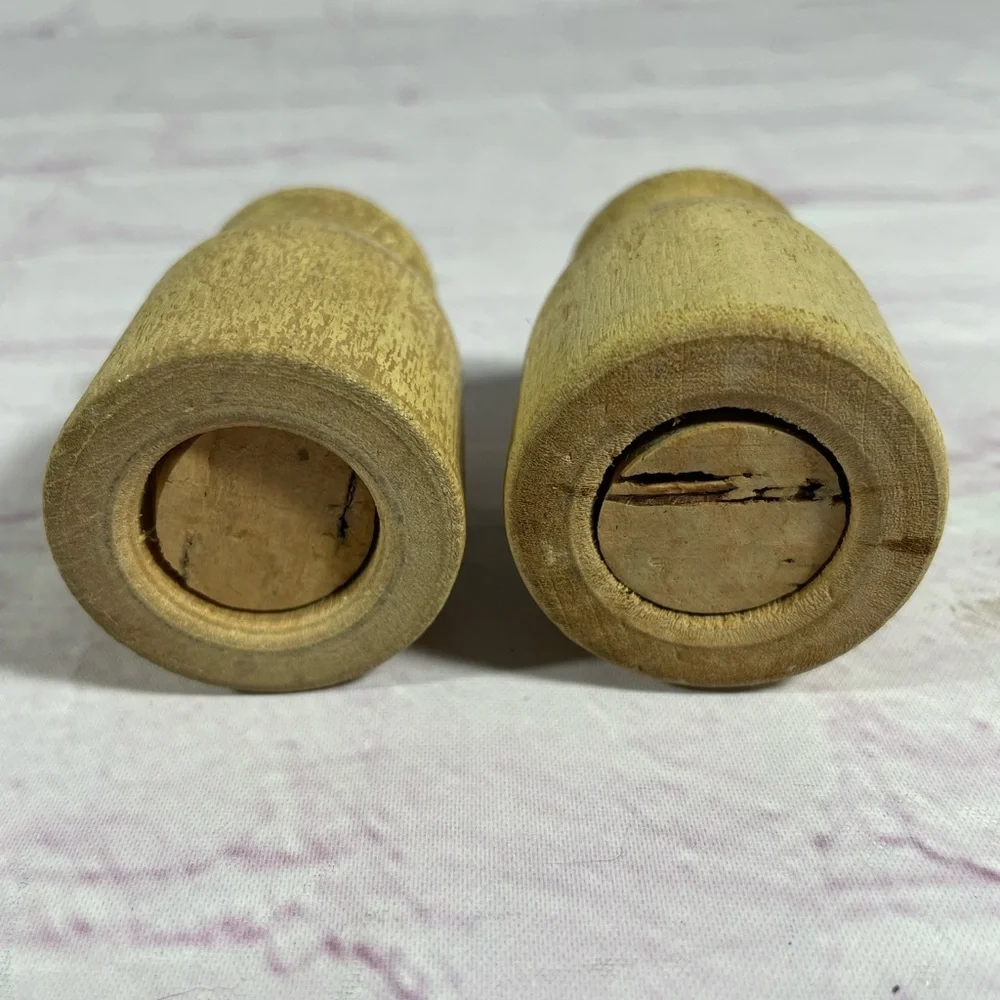 Vintage Wooden Hand Painted Milk Jug Salt and Pepper Shaker Pair